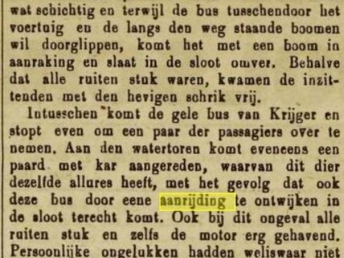 Uit de Ierseksche en Thoolsche Courant van 11-12-1925, Krantenbank Zeeland.<br />Grappig. De vermelding van de kleur van de bussen, was destijds kennelijk heel kenmerkend. <br />